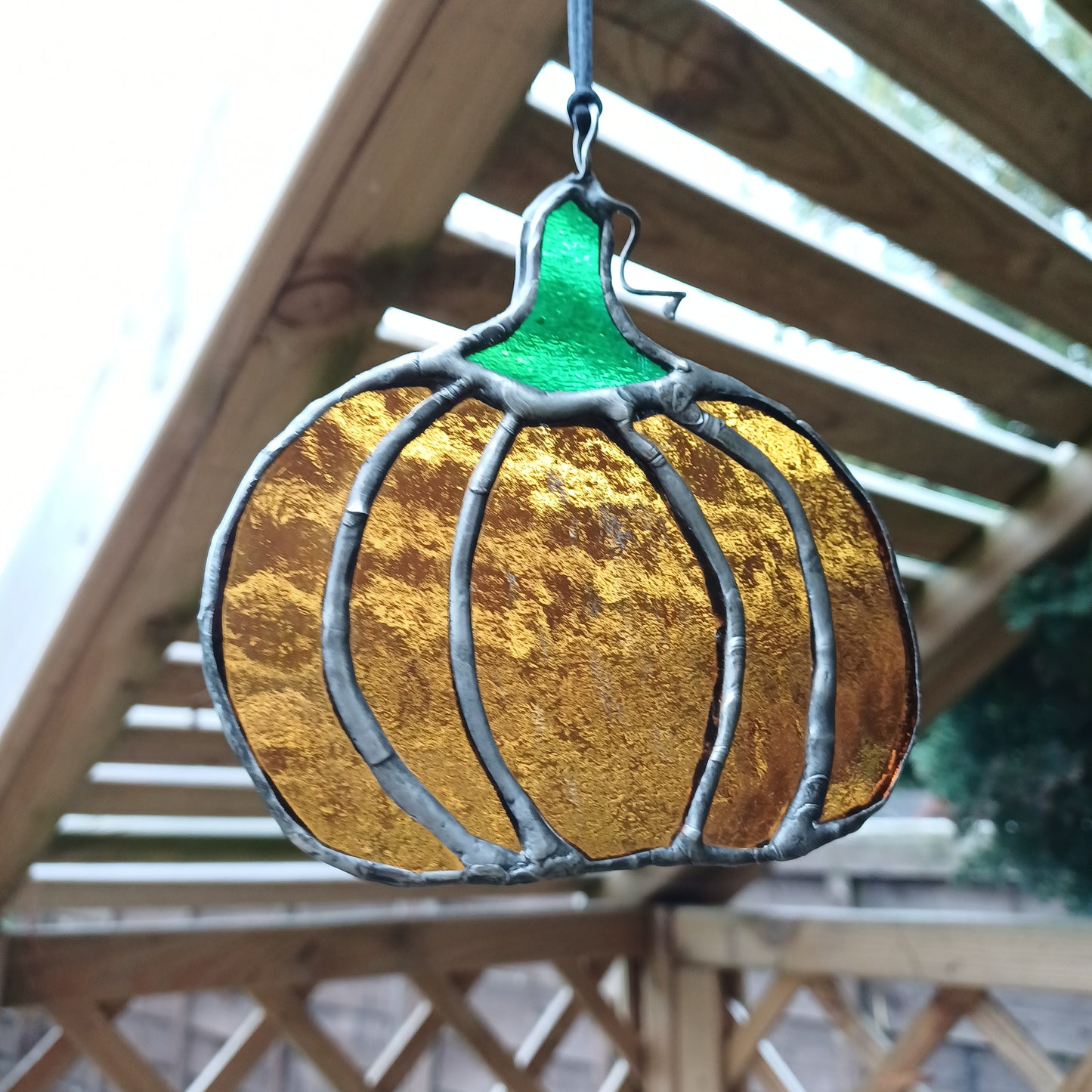 Glass Pumpkin Suncatcher