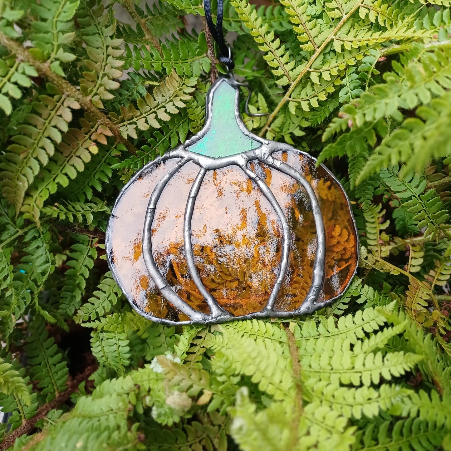 Glass Pumpkin Suncatcher
