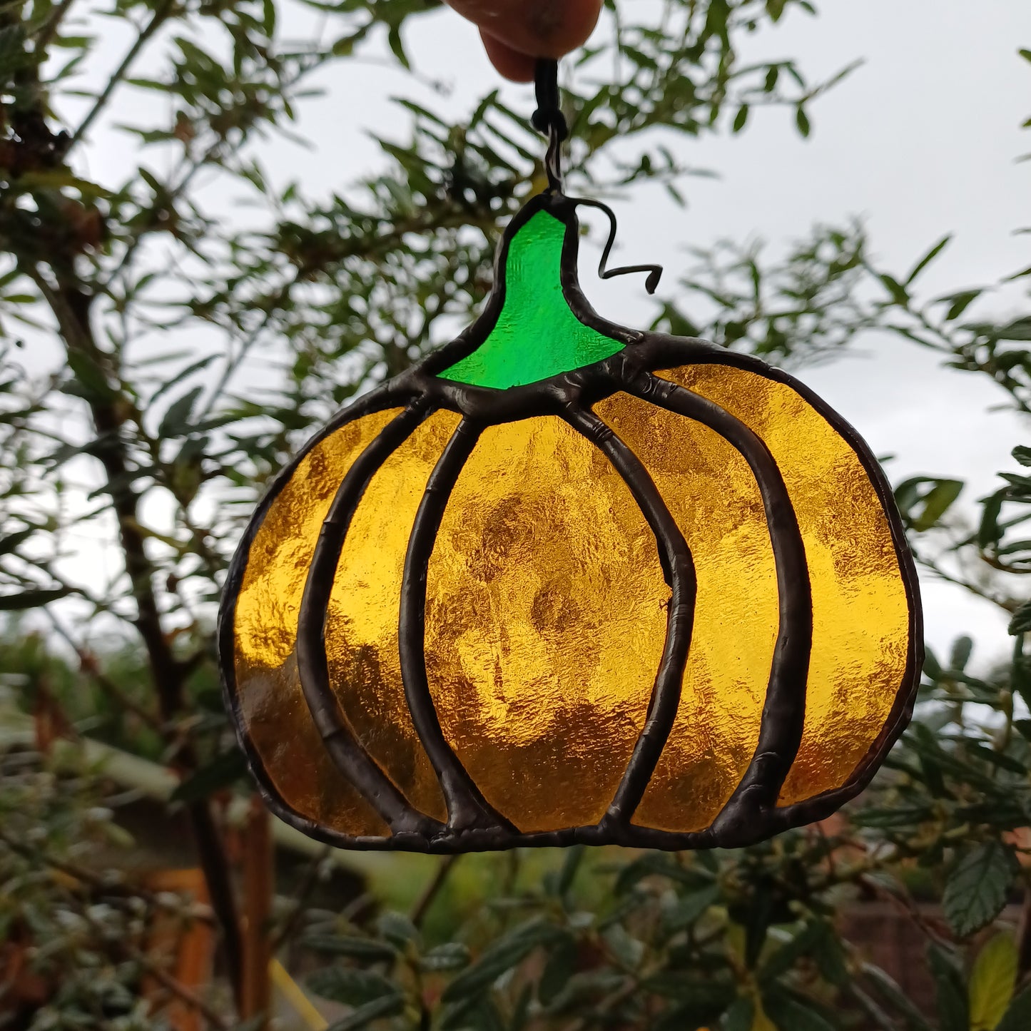 Glass Pumpkin Suncatcher