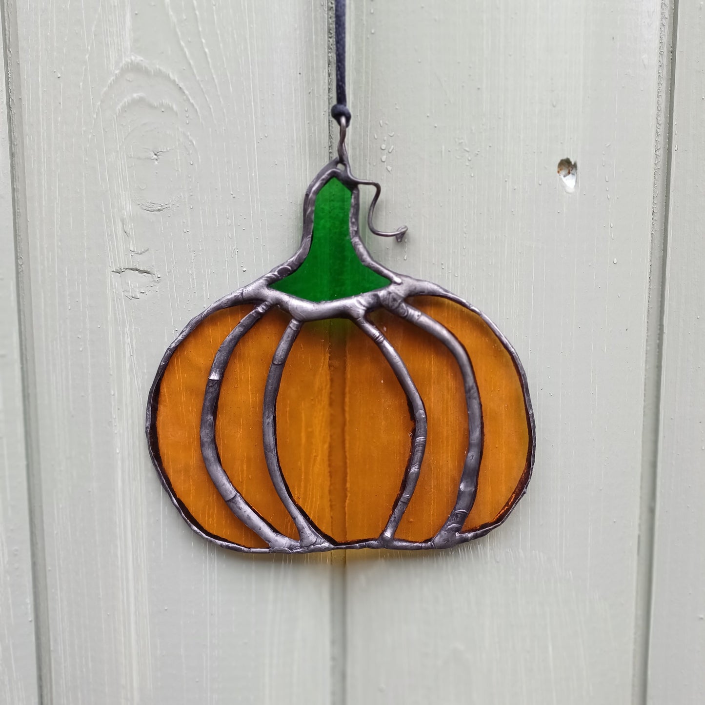 Glass Pumpkin Suncatcher