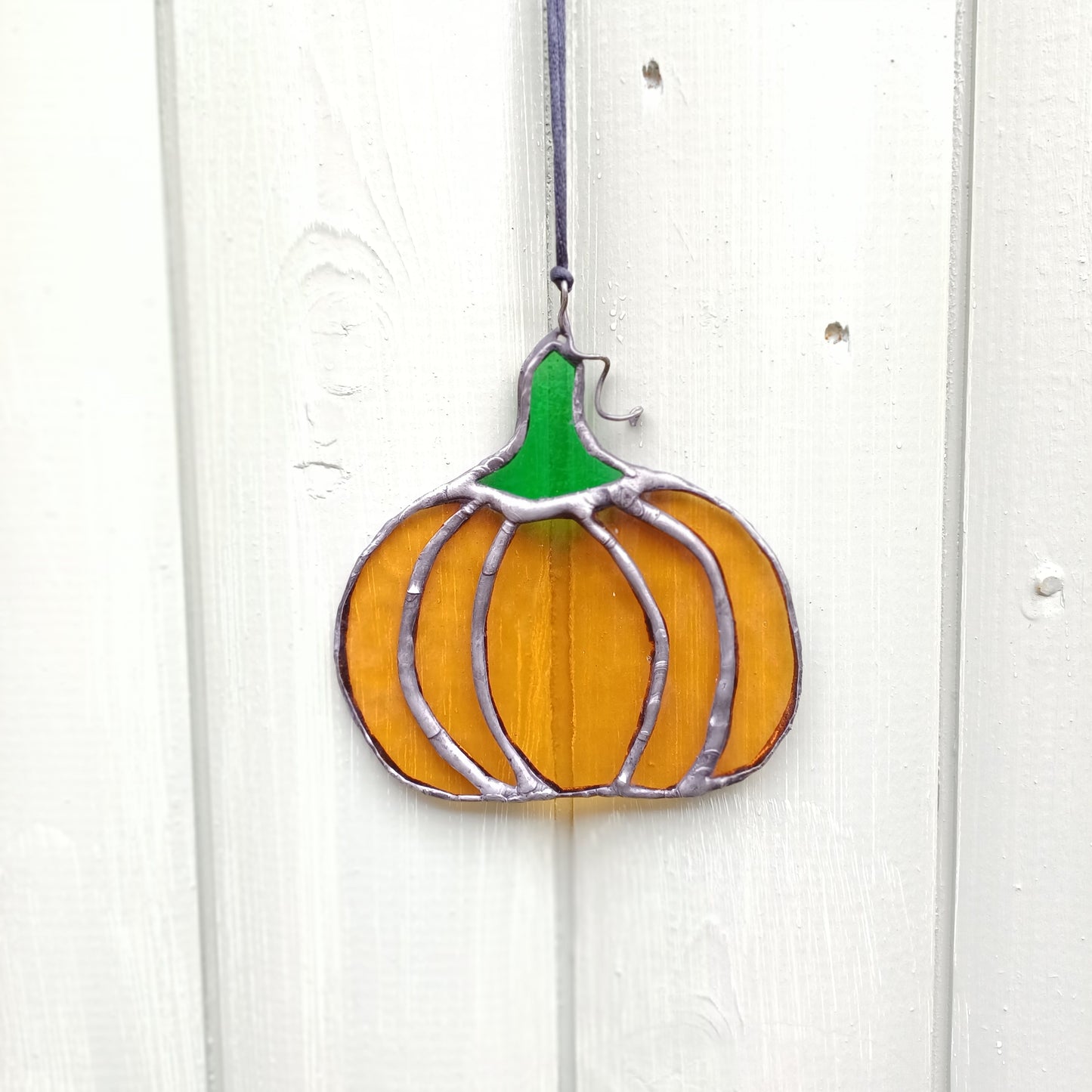 Glass Pumpkin Suncatcher