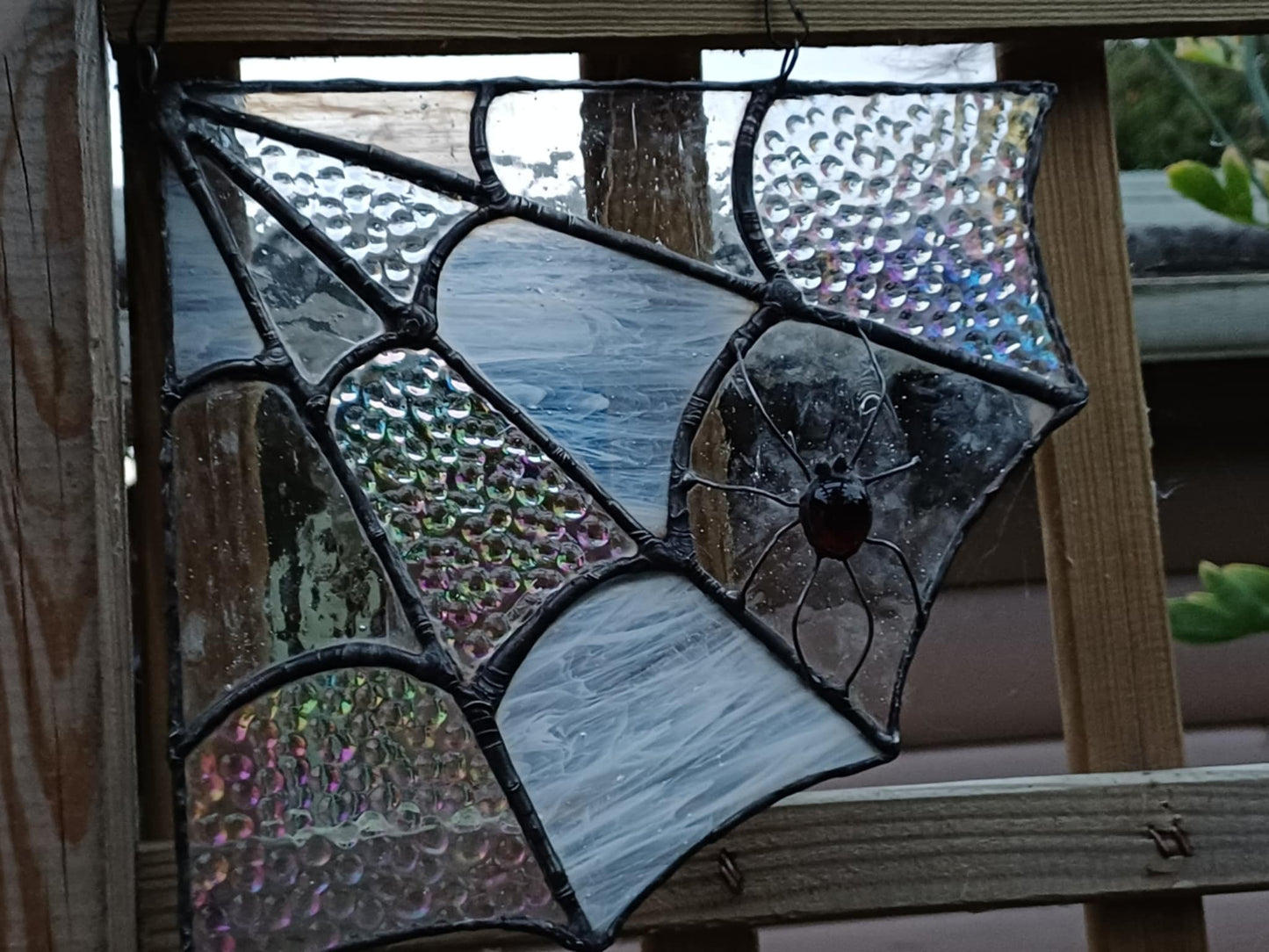 Iridescent Spider Web & Red glowing spider