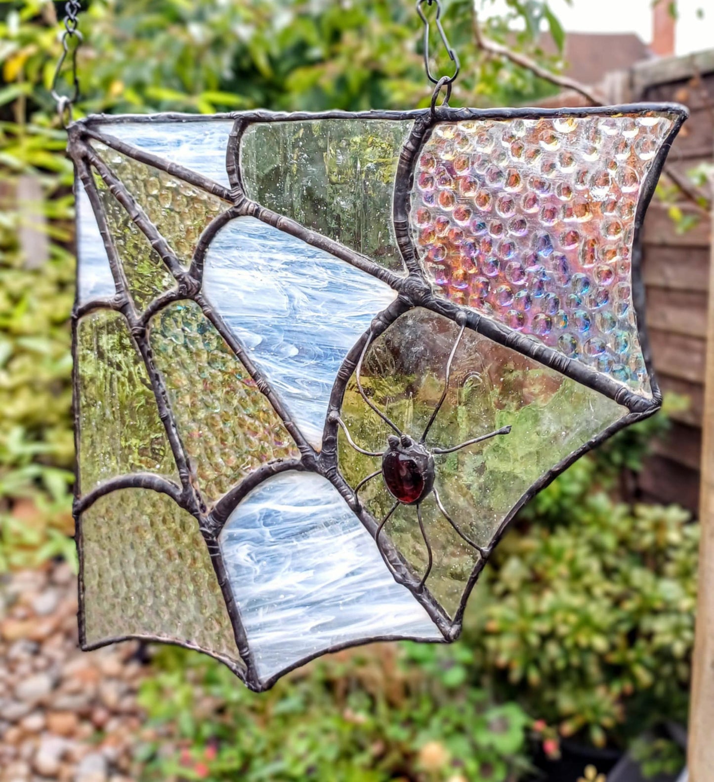 Iridescent Spider Web & Red glowing spider