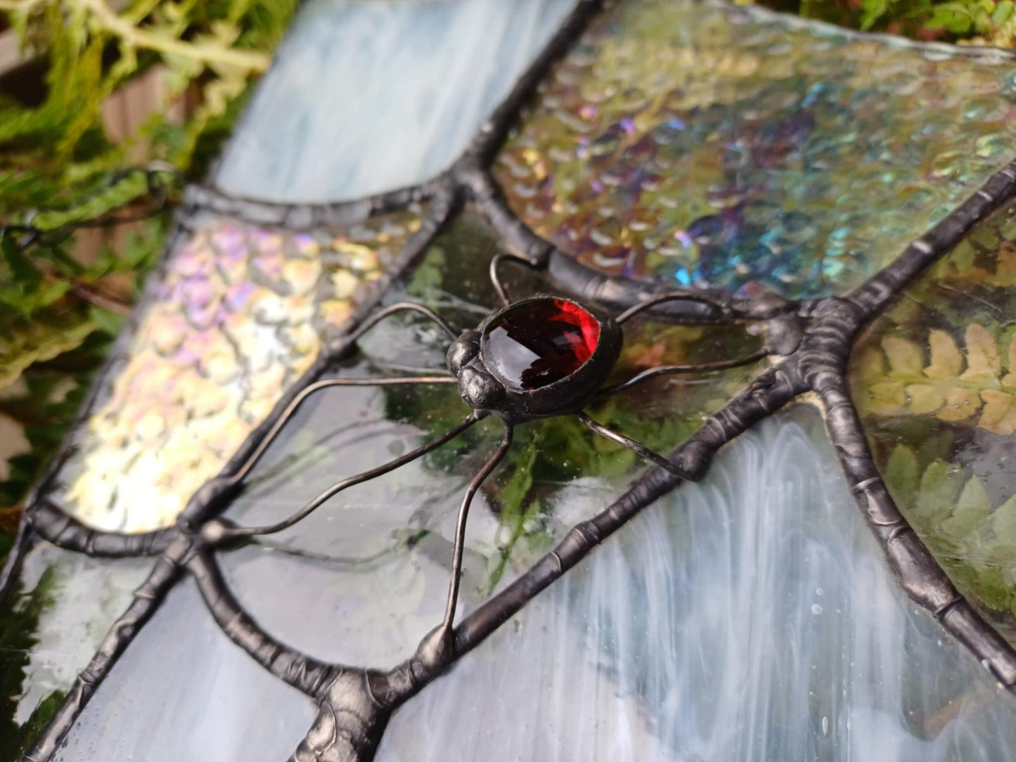 Iridescent Spider Web & Red glowing spider