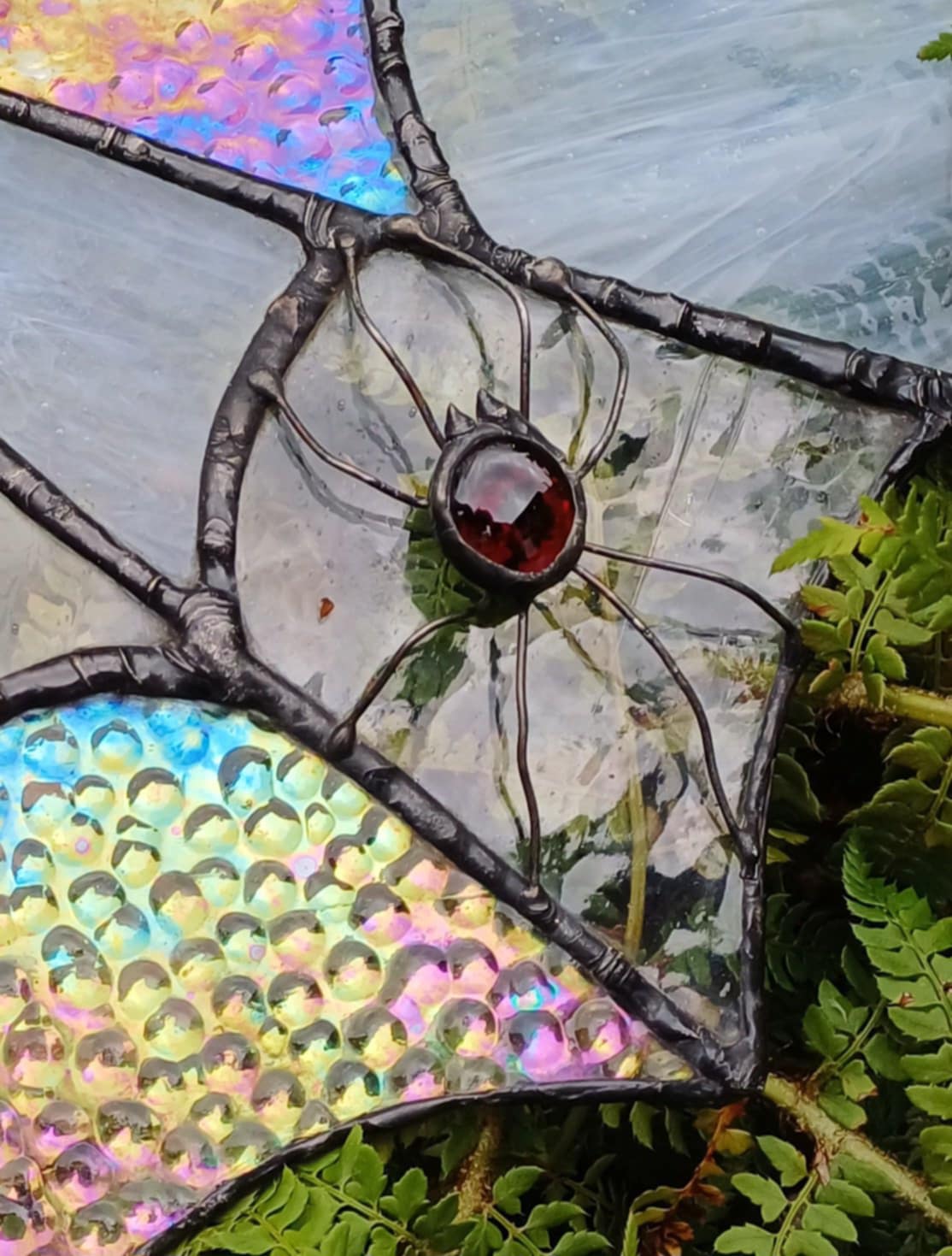 Iridescent Spider Web & Red glowing spider