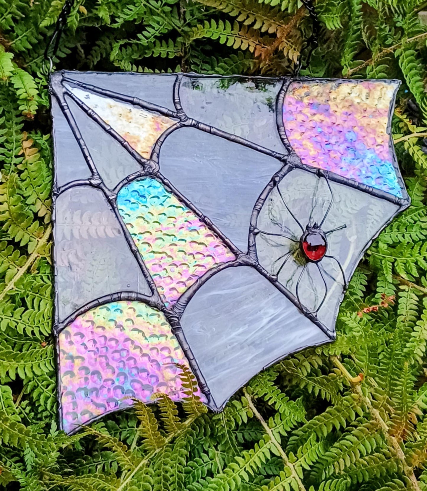 Iridescent Spider Web & Red glowing spider