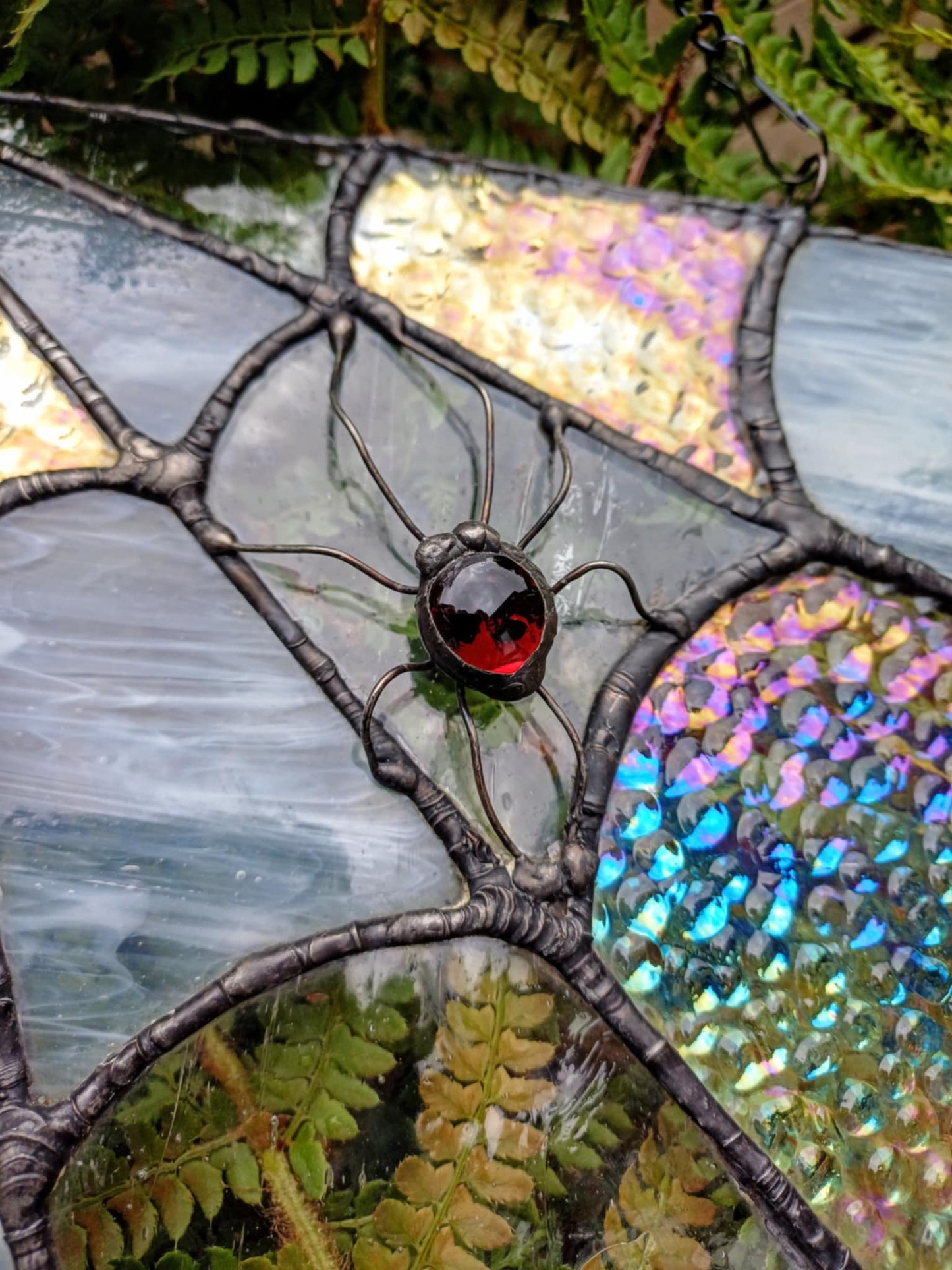 Iridescent Spider Web & Red glowing spider