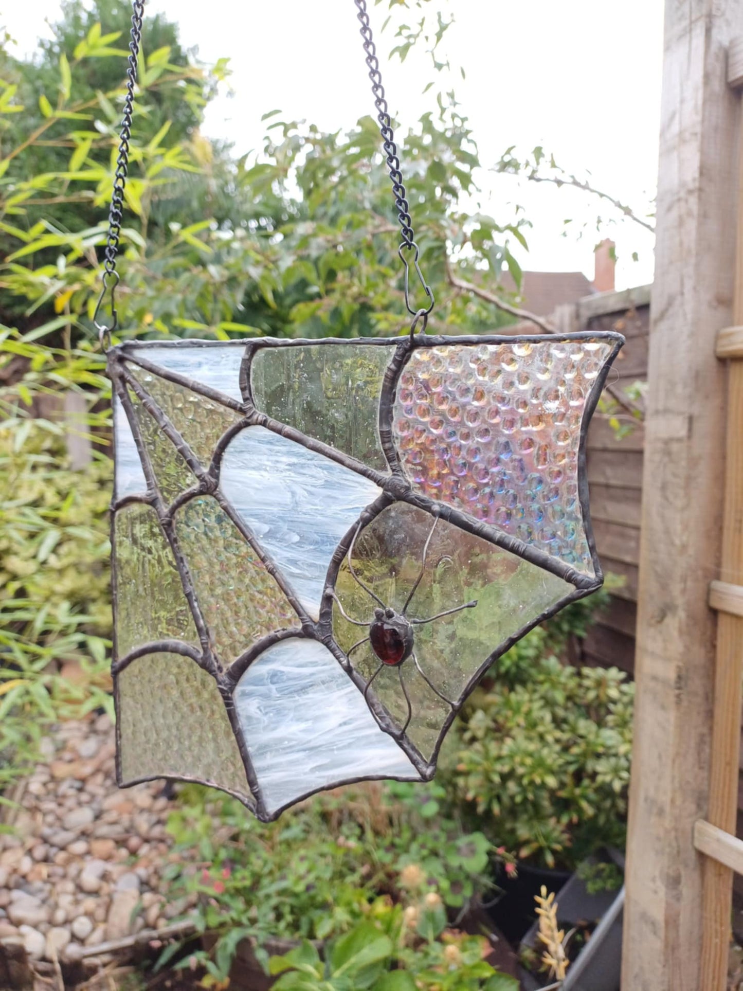 Iridescent Spider Web & Red glowing spider