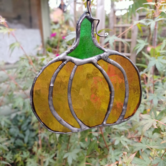 Glass Pumpkin Suncatcher