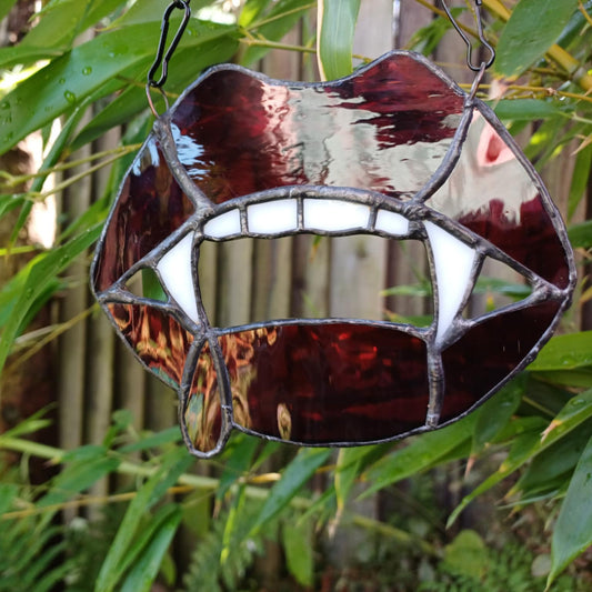 Stained glass Vampire's Kiss sun catcher  
